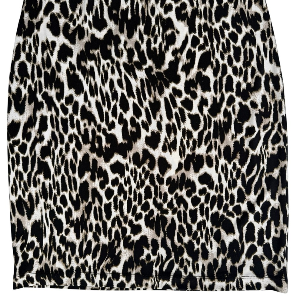Calvin Klein Womens‎ Leopard Dress Sz 6 Mob Wife Italian Glam Animal Print Money - Picture 14 of 16